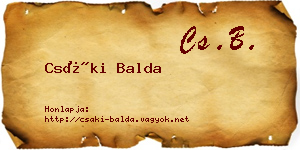 Csáki Balda névjegykártya